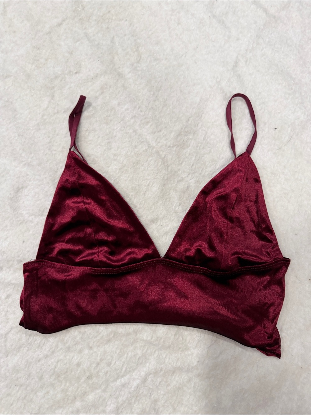 Garage Velour Bralette - Wine